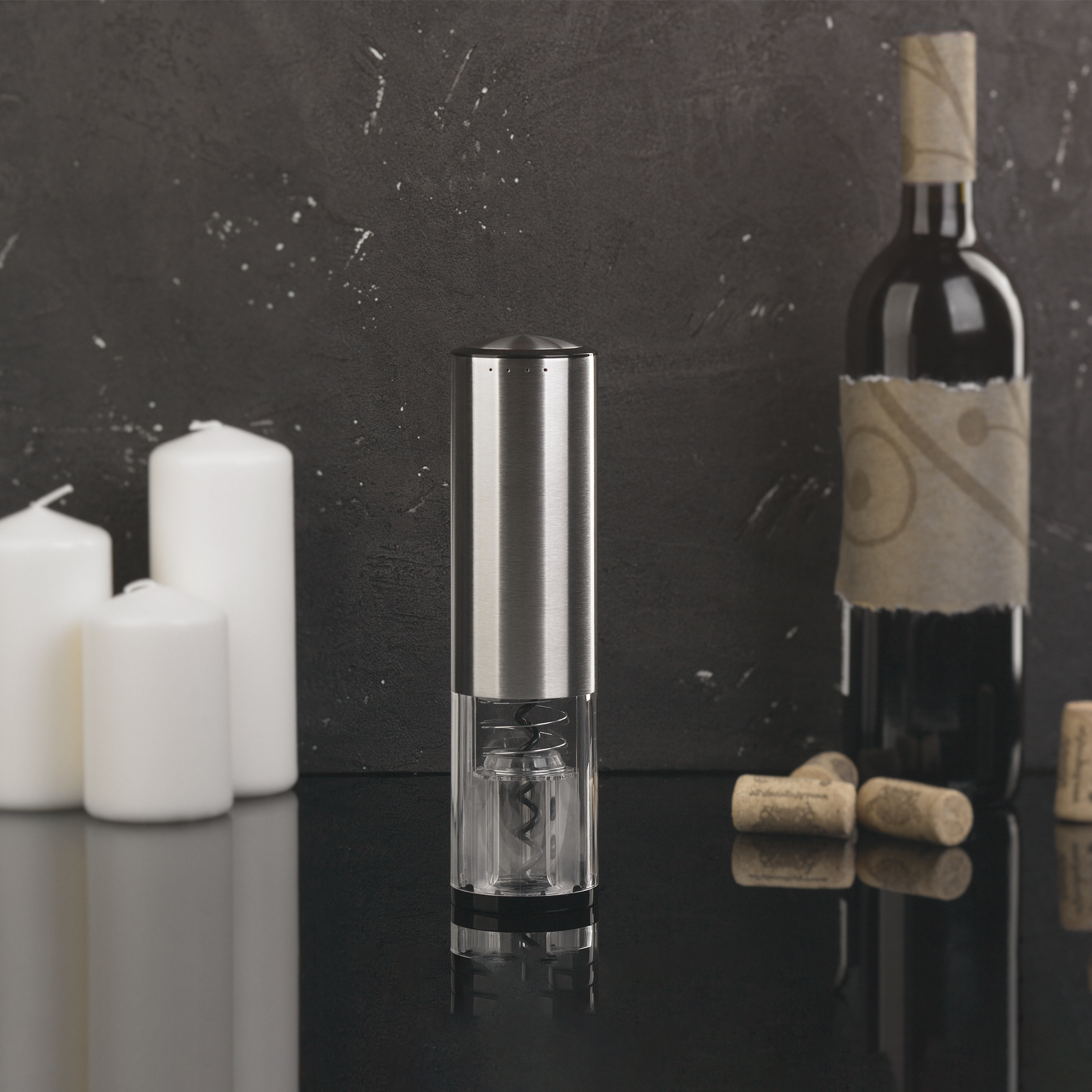 Штопор автоматический "Сомелье" с батареей, 500 mAh фото на сайте Print Logo.