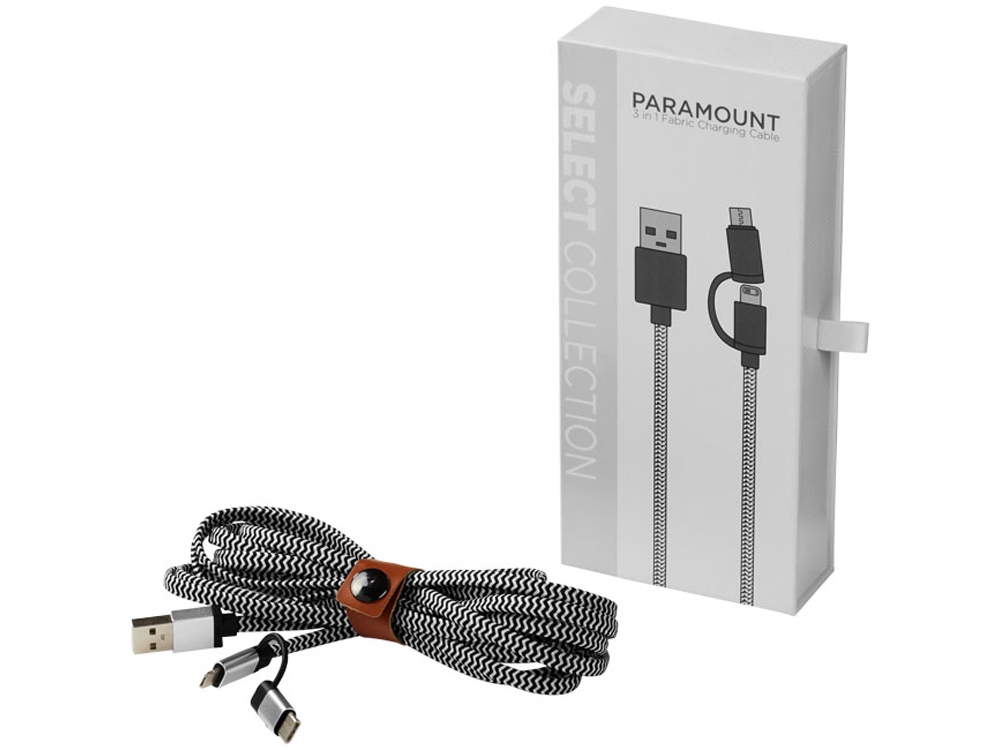 Кабель для зарядки Paramount 3 в 1 с логотипом Avenue | Print Logo