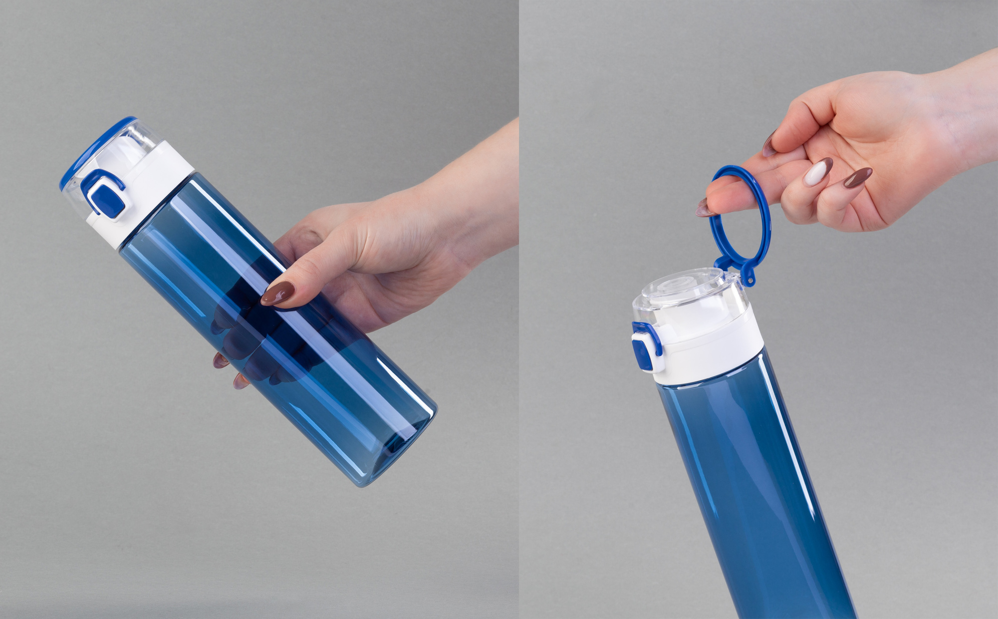 Бутылка для воды "Vita" 600 мл, темно-серая фото на сайте Print Logo.